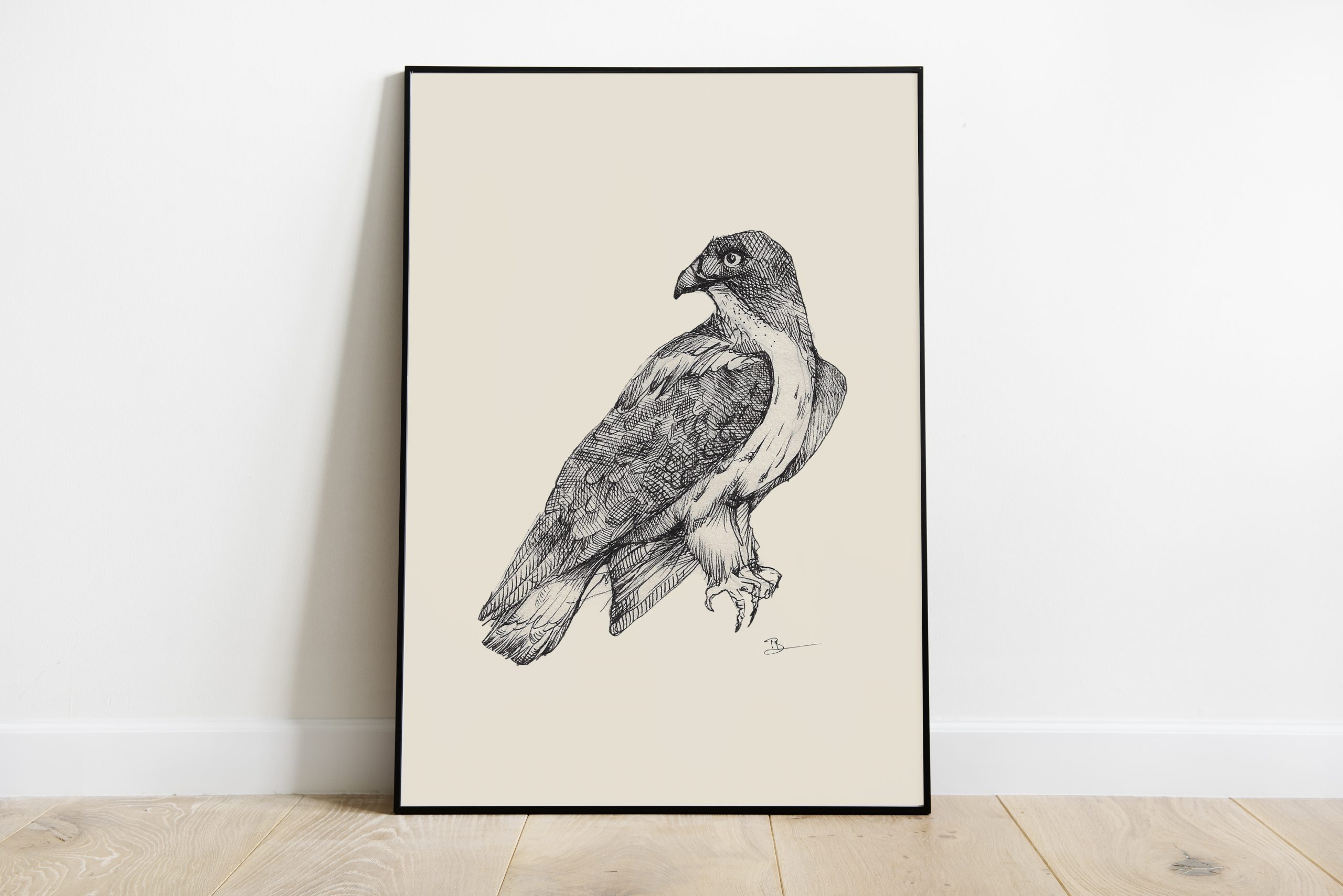 Poster met een roofvogel